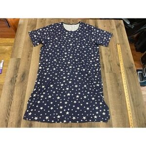 Dreams Co. Dress, Women's Size M/L, Blue White, Stars, Sleepwear